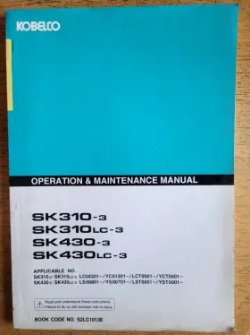SK310 KOBELCO Operation Manual