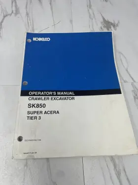SK850 KOBELCO Acera Tier Crawler Excavator Manual Operator