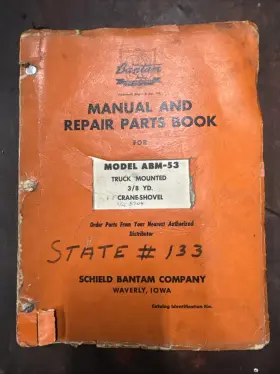 ABM-53 KOEHRING Bantam Crane Shovel Manual Catalog Book