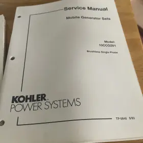 10CCOZ61 KOHLER Power Service Manual Mobile Generator
