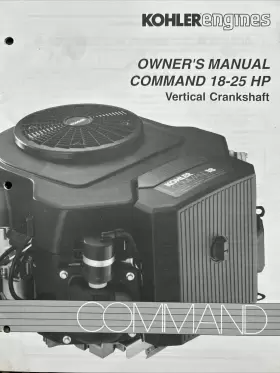 18-25HP KOHLER Engines Owners Manual Command Vertical