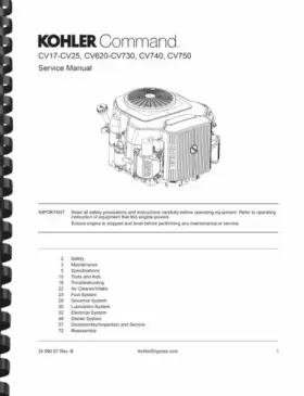 CV17 KOHLER Command Engine Repair Service Manual #3