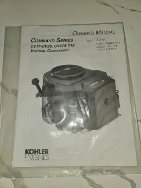 CV17-CV26 KOHLER Comand Owners Manual