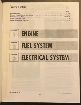 GSS-1465-1 KOHLER Ribbon Service Manual Engine Fuel #3