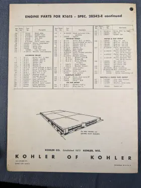 K161T KOHLER Air Cooled Engine Manual #2