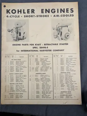 K161T KOHLER Air Cooled Engine Manual
