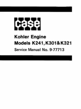 K321 KOHLER Tractor Engine Service Manual #2