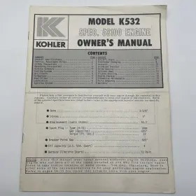 K532 KOHLER Engine Owners Manual