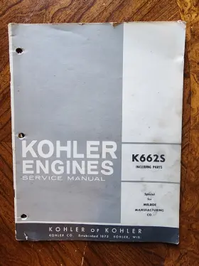 K662S KOHLER Engines Service Manual Melroe Bobcat