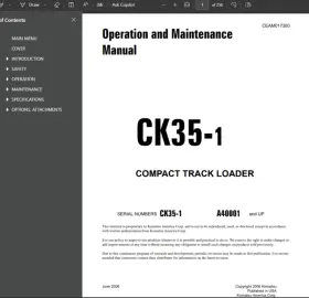 CK35-1 KOMATSU Track Loader Operators Service Repair Manual #2