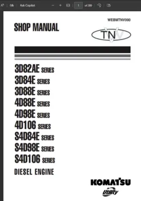 SK1020-5NA KOMATSU Skid Steer Operators Service Engine Repair #3