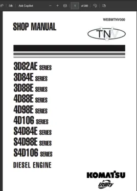 SK1026-5 KOMATSU Turbo Skid Steer Operators Service Engine #3