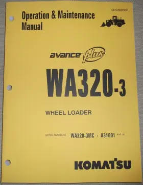 WA320-3 KOMATSU Wheel Loader Operation Book Manual