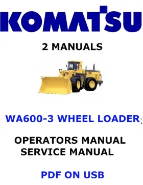 WA600-3 KOMATSU Wheel Loader Service Repair Owners Manuals