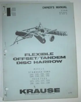 1587 KRAUSE Offset Tandem Disc Harrow Operators Manual