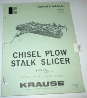 4519A KRAUSE Chisel Plow Owners Operators Manual