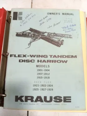 4900A KRAUSE Binder Harrow Owners Manuals
