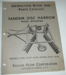 H142 KRAUSE Disc Harrow Operators Instruction Manual