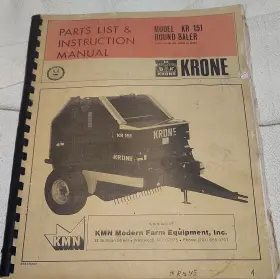 KR-151 KRONE Round Baler Instruction Manual