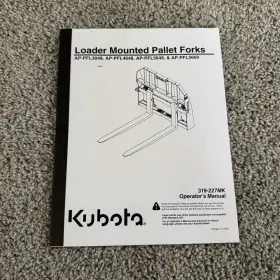319-227MK KUBOTA Operators Owners Manual Loader Pallet Forks