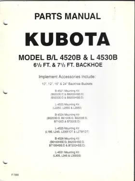 4530B KUBOTA Backhoe Manual