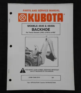 4540A KUBOTA Tractor Backhoe Service Manual