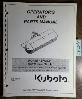 70060-03987A KUBOTA Rotary Sweeper Broom Tractor Operator