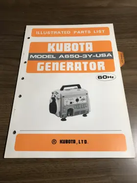 A6503Y KUBOTA Generator Book Catalog Manual