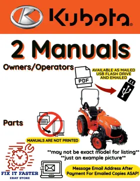 B7800HSD KUBOTA Tractor Operator Manual Pdf Usb Printed