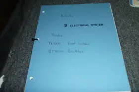 BT1000 KUBOTA Front Loader Backhoe Electrical Wiring Manual