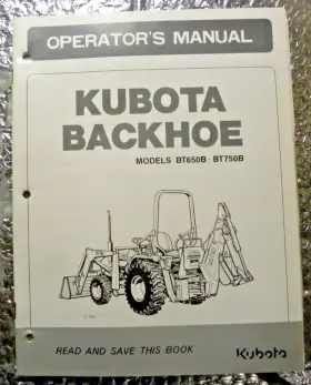 BT750B KUBOTA Operators Manual Front Loader Bt Paper