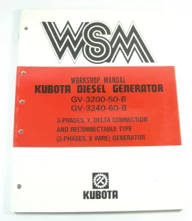 07909-60183-0 KUBOTA CONSTRUCTION EQUIPMENT Diesel Generator