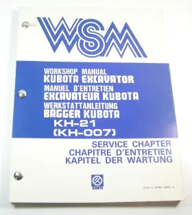 07909-60932-0 KUBOTA CONSTRUCTION EQUIPMENT Excavator Service