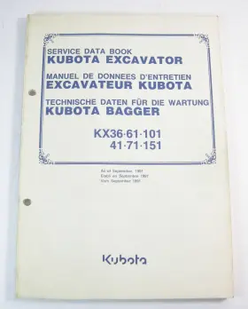97899-80500 KUBOTA CONSTRUCTION EQUIPMENT Excavator Service