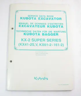 97899-80980 KUBOTA CONSTRUCTION EQUIPMENT Data Service Book