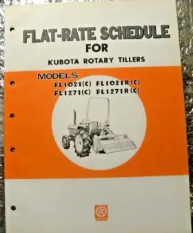 FL1021R KUBOTA Flat Rate Schedule Manual Rotary Tillers