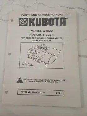G4000 KUBOTA Tiller Service Book