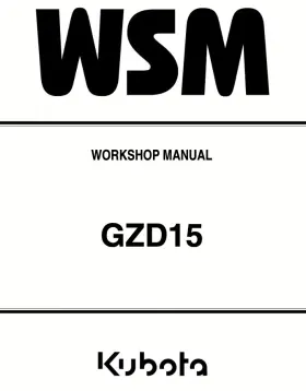 GZD15 KUBOTA Tractor Workshop Manual Wsm Service Repair