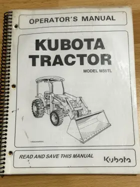 M59L KUBOTA Loader Tractor Manual