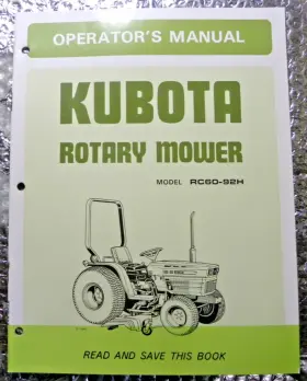 RC60-92H KUBOTA Operators Manual Rotary Mower Paper