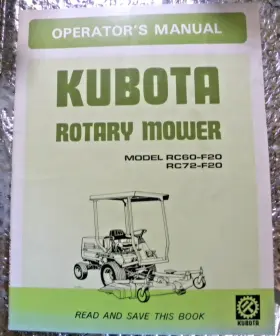 RC72-F20 KUBOTA Operators Manual Rotary Mower