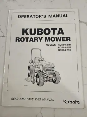 RCK54-75B KUBOTA Rotary Mower Owners Manual Book