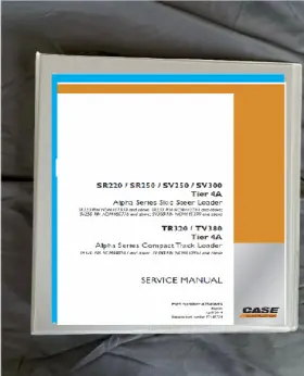 TIER4A KUBOTA Printed Service Manual Binder