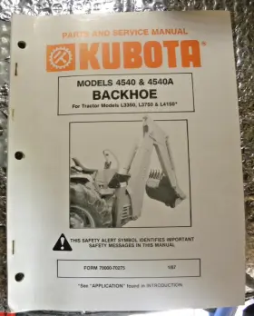 TRACTORS0 KUBOTA Service Manual Backhoe Tractors
