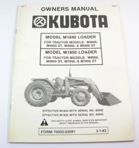70050-03091 KUKBOTA CONSTRUCTION EQUIPMENT Kubota Loader Book