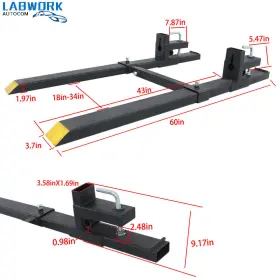 LA2011701CM LABWORKAUTO Pallet Forks Clamp Tractor #2