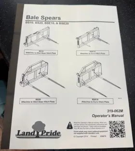 BSE20 LAND PRIDE Bale Spears Operarors Manual