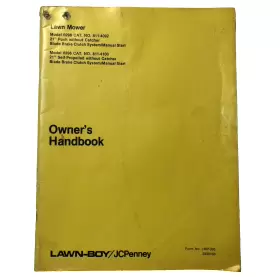 0296-0396 LAWN-BOY Owners Handbook Mower Jcpenney