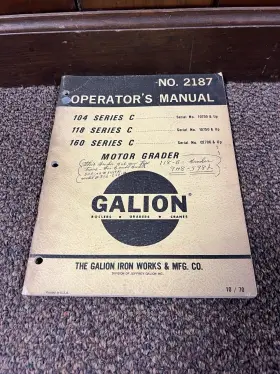 160C LE GALION Motor Grader Operators Operation Manual