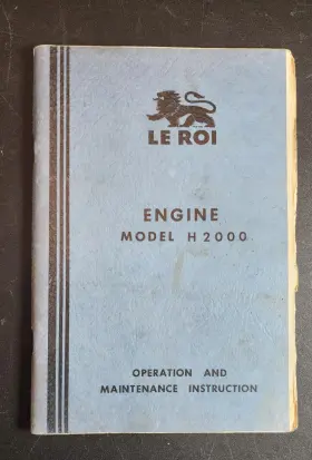 H2000 LE ROI Engine Operation Instruction Manual